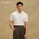 
SKARO [soft and elastic] white knitted short-sleeved POLO shirt men's 2025 summer business casual lapel T-shirt off-white SKP831 L (=shirt size 41)