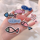 Jiaoxue Fiacry small fish bone hair clips 4 pack women's side bangs clip forehead one-word clip bb clip headwear