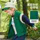 Pregunte a Junior Children's Jacket Boys 2025 Autumn Round Neck Cardigan Cardigan College para niños Contraste Color Baseball Uniforme Verde 120
