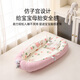 Yilai Hotbed Middle Bed Crib for Newborns to Sleep and Anti-Shock Uterine Bionic Bed for Baby's Sleeping Safety Device Deer and Elephant with Quilt + Mat and Free Shaped Pillow -