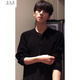 Wu Quanwan black Henry collar waffle long-sleeved T-shirt men's sexy American sweatshirt cleanfit inner layering shirt black fabric upgrade 2XL 145 to 160Jin Jin equals 0.5 kg can be worn