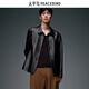 PEACEBIRD Men's Jacket Leather Lapel Lapel Temperament Loose Casual Fashion Black 1 S
