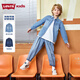 Levi s Levi's children's denim shirt spring and autumn pure cotton comfortable children's long-sleeved shirt retro stone blue 110/52 recommended height 98-104cm
