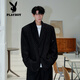 Playboy (Playboy) Anzug Jacke Herren sternbedeckte schulter gepolsterte Look gutaussehende Style Anzug Haarstylistin trägt Verlobungsjacke schwarz l