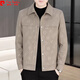Pierre Cardin Herrenjacke 2025 Frühlings- und Herbst-neue Casual Jacket Herren Trendy Vielseitige Revers Jacke Hemd 826 Grey XL [120-135jin [Jin gleich 0,5 kg]]