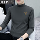 
JEEP SPIRIT pure cotton half turtleneck base shirt men's long-sleeved T-shirt solid color middle collar spring and autumn new men's T-shirt outer top 6187 charcoal gray M [recommended 100-115 Jin [Jin equals 0.5 kg]]