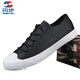 ShanBu high-end men's shoes brand one-foot lazy shoes 2025 spring new casual leather shoes casual versatile shoes men 9851 black and white 40