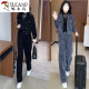 
Woodpecker Fashion Sportswear Set Women's 2025 Spring and Autumn New Internet celebrity style small short jacket wide-leg pants two-piece 6198# Black [Spring and Autumn Style] M [Suggested Jin[Jin equals 0.5 kg]]