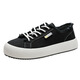 Xiao Xueling canvas shoes men's 2024 spring new men's shoes Korean version Harajuku trendy shoes student casual shoes canvas shoes men's board shoes black 43 (265mm)