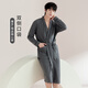 Urban beauty couple nightgown for men and women plus velvet German velvet winter soft and warm bathrobe home loose casual home wear long bathrobe dark gray men's 3XL