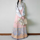 
Fei Liyue [3894 people collect] Han Qingci original flower-wrapped new Chinese style horse-face skirt cross-neck airplane sleeve daily Ming-made Chinese single pink horse-face skirt XL