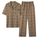Hengyuanxiang pure cotton pajamas men's spring and summer 2025 new short-sleeved long trousers with large size outdoor wear clothes suit 09M9856 pure cotton home clothes XL [Suggested 120-140Jin [Jin equals 0.5 kg]]
