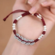 
Lao Huangxiang Foot Silver 999 Enamel Color Butterfly Steel Silver Women's Half Bracelet Light Luxury High-end Sweet Bracelet Gift Double-layer Broken Silver Pearl Bracelet