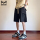 Cat artificial shorts men's summer 2025 new ice silk cool casual straight pants men's trendy versatile five-point pants DK701 green 3XL