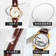 Olevs Marca Matrícula Mujer Mecánica Matrimonio Simple Watch Women's Womenus Luminoso Hollow Diamond Fashion Watry's Watch Olevs-6629 Surfán de cuero marrón mujer de cuero marrón