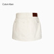 Calvin KleinJeans 25 spring and summer new women's trendy retro sexy hot girl ck cotton A-line denim skirt 47B728G RG3-denim white S 27