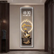 Minghuitong Art Wall Clock Licht Luxus Moderne Kalendertemperatur Temperatur Uhr Walluhr Wohnzimmer Eingangsdekoration Gemälde 2025 Neue elektrische BY3527 160*180 cm (Standardschwarzer Rahmen, Goldrahmen erforderlich