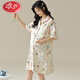 LangSha (LangSha) pure cotton chest pad pajamas for summer pregnant women thin short-sleeved cardigan for postpartum childbirth clothes for breastfeeding nightgown for postpartum maternity 7A-11981 L [Suggested 100-120 Jin [Jin equals 0.5 kg]]
