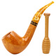 
Sharphan (SAVINELLI) Italian handmade pipe heather wood P243 honey coated filter pipe with pressing stick men's gift [677 bucket type classic brandy large bucket]