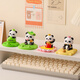 Regalo de cumpleaños de Qile para mujeres Lindos titulares de teléfonos móviles Panda adornos de escritorio de escritorio Souvenir para novio Decoración de la estación de trabajo Panda Panda Mobile Tholeer (el aire completo gana dinero)