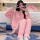 Modal Pyjamas für Frauen in der Sommer-Strickjacke Langarmhosen Anzug für Sommer Ladies 2025 New Cartoon Frühling Herbst und Winter Home Clothing SSM-3882 m [75-100Jin [Jin entspricht 0,5 kg]]