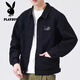 Jacket Playboy Spring et automne 2025 Nouvelle chemise Automne Veste de travail masculine de la veste de début d'automne [Version mise à jour] K12806 Black XL [suggéré 128-140jin [Jin est égal à 0,5 kg]]]