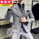 Hengyuanxiang Groom Wedding Dress Men's Suit Wedding Casual Simple Formal Autumn Apricot White Suit Men One Button Wine Red Suit+Trousers+White Shirt+Horse XS 160 Weight 90-100Jin Jin is equal to 0.5 kg