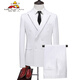 Scarecrow (MEXICAN) red double-breasted suit suit men's large size business casual formal suit jacket performance dress two-piece set white two-piece suit + trousers 2XL 140155Jin Jin equals 0.5 kg