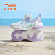 ANTA children's sandals, girls' shoes, 2026 summer new arrival, knob buckle breathable frame shoes, Baotou Yunyi beach shoes for girls, white/light fog purple/blue 6910H-1 33, inner length of the shoe 20.5cm