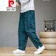 Pier Cardin High-End Brand Herrenkleidung Chinesischer Stil Herrenhosen für Männer im chinesischen Stil von Herren-Plus-Fett-Plus-Size-Bloomern Frühling und Sommer Baumwolle Casual Harem Hosen gestrickt grau 2xl
