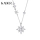 Catillo Lucky Snowflake 999 Silver Necklace Girls Pendant Clavicle Chain Birthday Gift for Girlfriend Snowflake Necklace/Free Engraving/925 Silver
