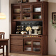 Yahua xiangshe schwarze walnuss massive Holzschrank leichte Luxusweinschrank Wohnzimmer Lagerschrank Kombinationskabinett Schrank dreitürige Seitenschrank ohne leichte Montage