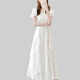 FOX.G Small Fragrance Style Robe Fomen Pure Summer Jirt Vêtements pour femmes jupes de plage et plage Portez du tempérament Long Jiron pour femmes Jirts de taille irrégulière.