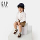 Gapu same style for both big and small children, boys and girls spring pure cotton long-sleeved shirt children's wear 675835 white 120 cm (6-7 years old) Asian size