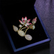 WOUG pink lotus brooch for women, exquisite small fragrance design corsage, sexy suit flower brooch, pink lotus No. 1