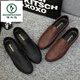 
Woodpecker summer new men's beanie shoes 2025 driving casual leather shoes soft sole kick men's trendy street shooting internet celebrity shoes D838 black 39