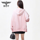 BOY LONDON Spring Couple Style Pink Gradient Versatile Women's Cotton Hooded Cardigan Sweater Jacket N06005 Pink XS