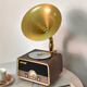 Dufanshi all-in-one CD record player, retro CD player, Bluetooth speaker, wireless speaker, vinyl gramophone shape, mini multi-functional USB Bluetooth speaker, Los Bella (Bluetooth + CD model), dark walnut + charging and plugging + music USB disk