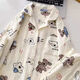 Mu fengqing süßer Welpe Japaner reines Baumwoll süßer Pyjama Frauen Frühling und Herbst Lose Langarmhosen süße Heimkleidung Set 833 Blaue Tulpen [doppelte Länge] Stoff M [Vorgeschlagen 75-95 Jin [Jin gleich 0,5 kg]]]