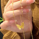 Kechu Shenzhen Shuibei butterfly necklace women's new gold-plated silver temperament creative pendant clavicle chain Valentine's Day girlfriend gift 0.05g