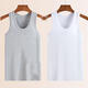 [100% pure cotton] Men's vest sports hurdle I-shaped vest men's fitness elastic sleeveless T-shirt men's sweatshirt white + gray two-piece 2XL weight [140-165Jin[Jin equals 0.5 kg]]
