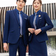 Purple charm pretty royal blue suit suit for men and women business wear one button stretch suit pants work clothes manager office formal wear royal blue (single-piece women's suit) XL