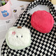 Reinajoy lindo dibujos animados verdes manzana plush billetera de monedas misceláneas paquete de almacenamiento keys paquete rojo auriculares bordados creativos paquete pequeño