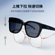 帕森（PARZIN）偏光太阳眼镜套镜男 范丞丞同款时尚轻盈防晒女墨镜12116 曜石黑【12106B偏光】