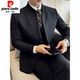 Pierre Cardin high-end stand-up collar tunic jacket for men 2025 spring and autumn new business casual style suit new Chinese suit black single-piece suit M 85-105Jin Jin is equal to about 0.5 kg