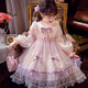 Annie Youer Girls Lolita Princess Dress Fashionable Children Puffy Mesh Dress Girls Birthday Dress Pink 140