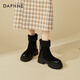 Daphne grueso Sole Plus Boots Martin de terciopelo para mujeres 2025 Nuevos zapatos de algodón calientes de invierno botas de nieve noreste botas cortas de moda para mujeres negras 38