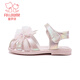 Fuluo mi girls baby sandals sommer sanft allein Anti-Rutsch-Prinzessin Schuhe Baby Kleinkinder Baotou Kleinkinder Perlenfleischpulver 26