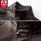 Veste en cuir véritable en cuir de chèvre Lislave hommes et femmes veste de même style 2025 Spring Nouvelle tendance Haine Motorcycle Veste Sandalwood Brown L (Recommandé 95-120 Jin [Jin est égal à 0,5 kg]))