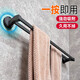 Oncle Mu Aspirat Tup Polon de serviette Salle de bain sans coup de poing de salle de bain pistolet grise grise de serviette murale double palette de rond de rangement à tige épaissie épaissie épaisse tasse de gris bole simple 40cm-9856